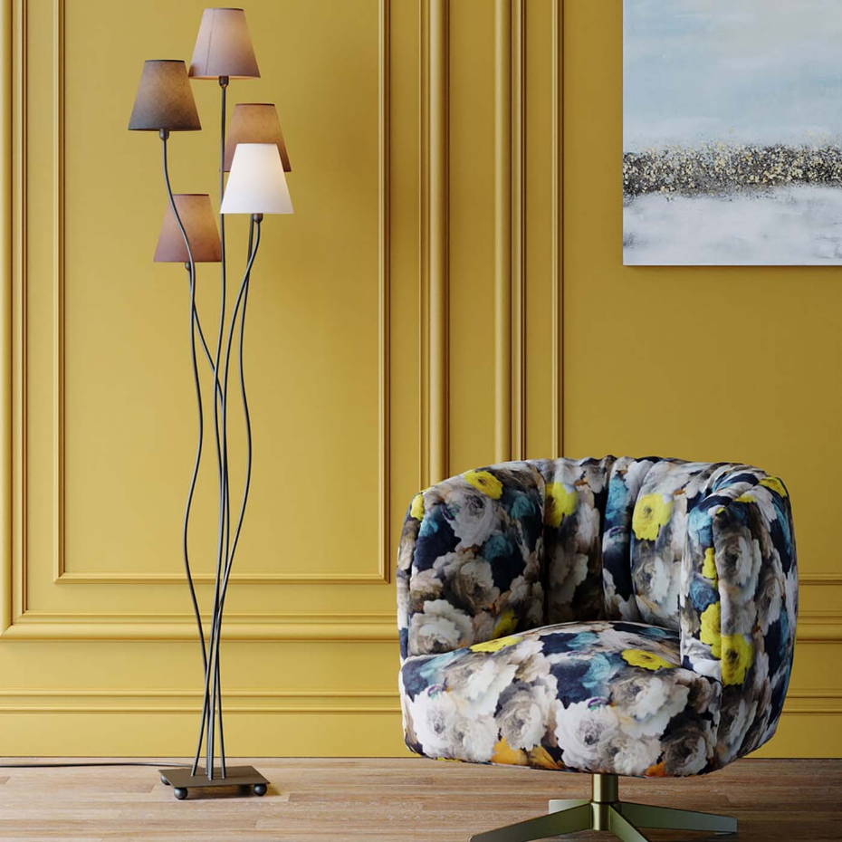 Lampadaire en acier et coton, FLEXIBLE