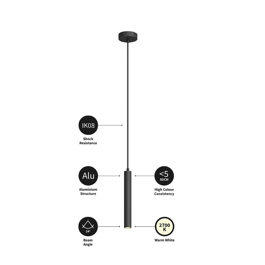 Suspension en aluminium moderneLED, Franka
