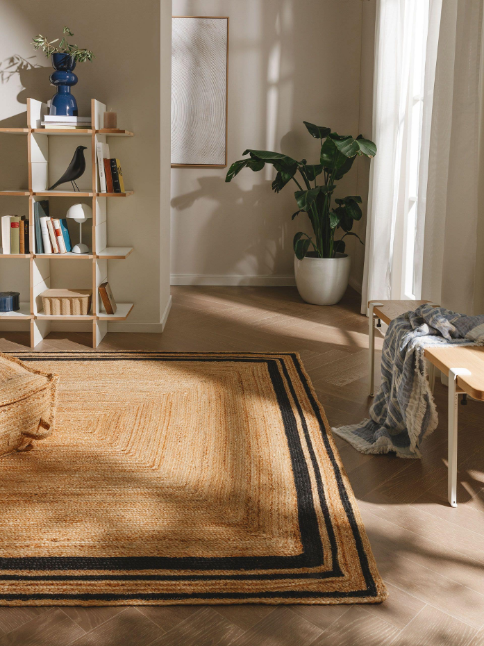 Tapis de jute tissé main JUTTA