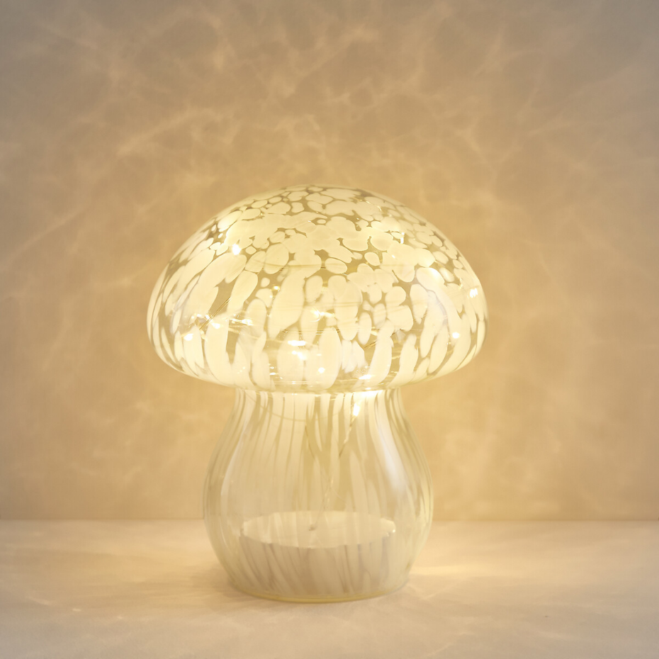 Lampe décorative champignon à LED en verre, Onoki