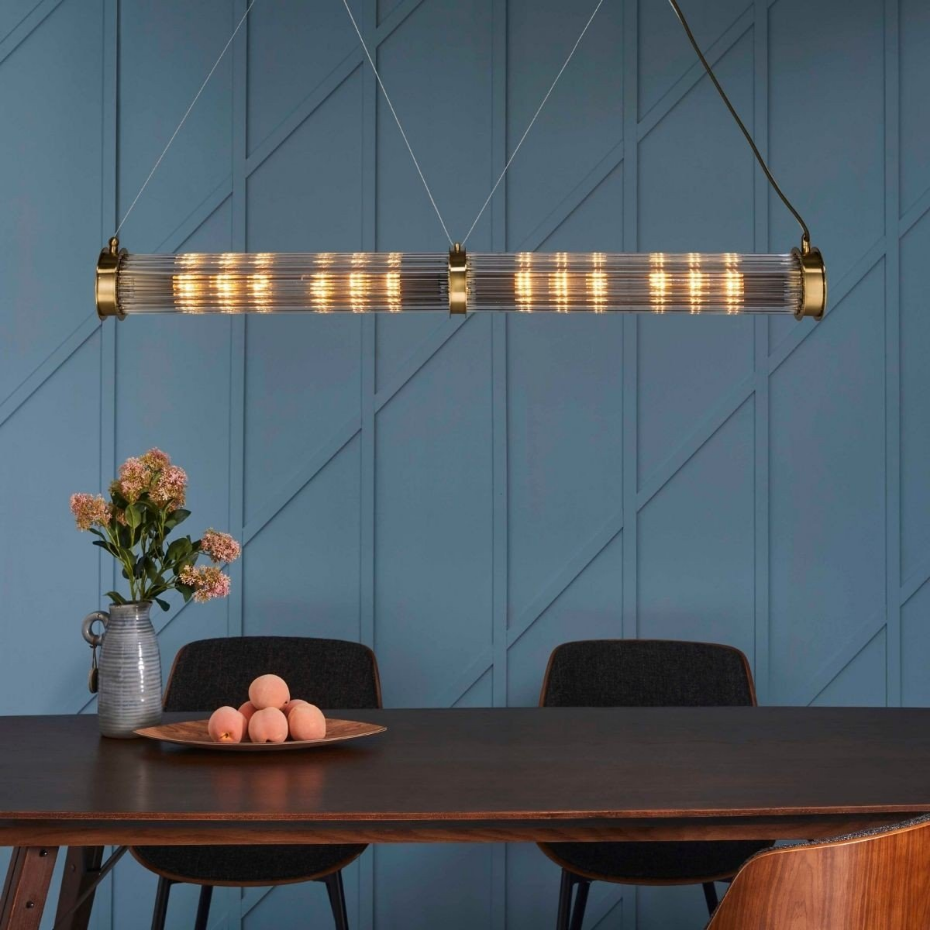 Suspension tube double verre métal laiton
