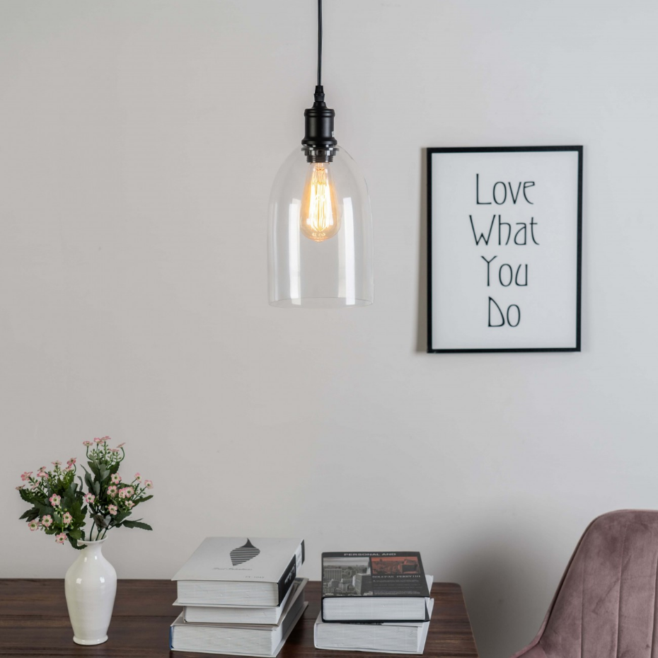 Suspension cloche verre transparent - GLORIA