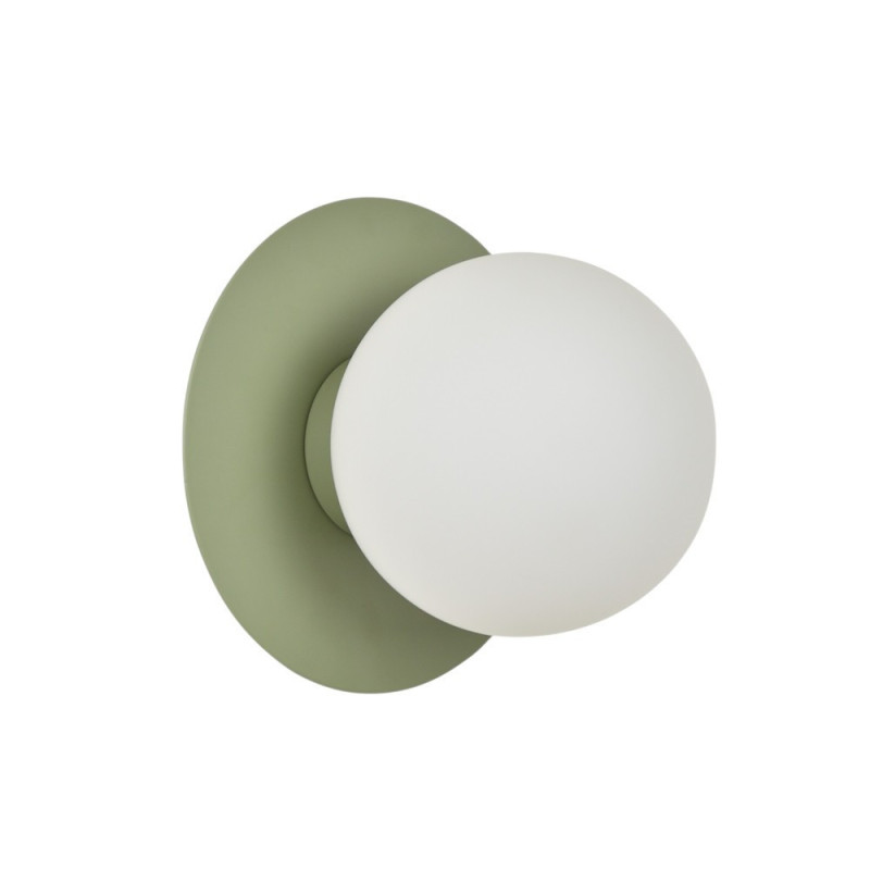 Applique globe verre et métal vert Manor