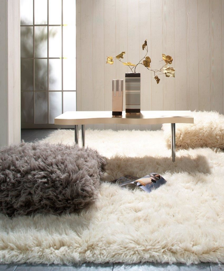Tapis grec original flokati en laine tissé main - Flokos 1250