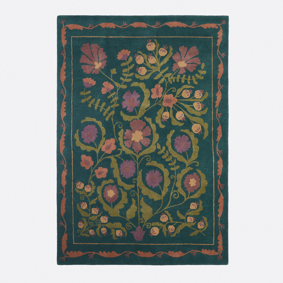 Tapis en laine motifs fleurs, Antonia