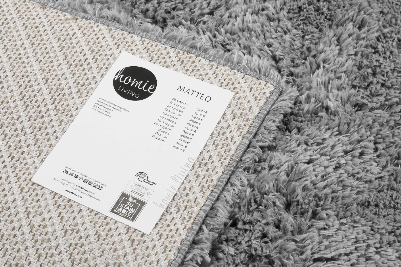 Tapis shaggy, aspect laineux ,  MATTEO