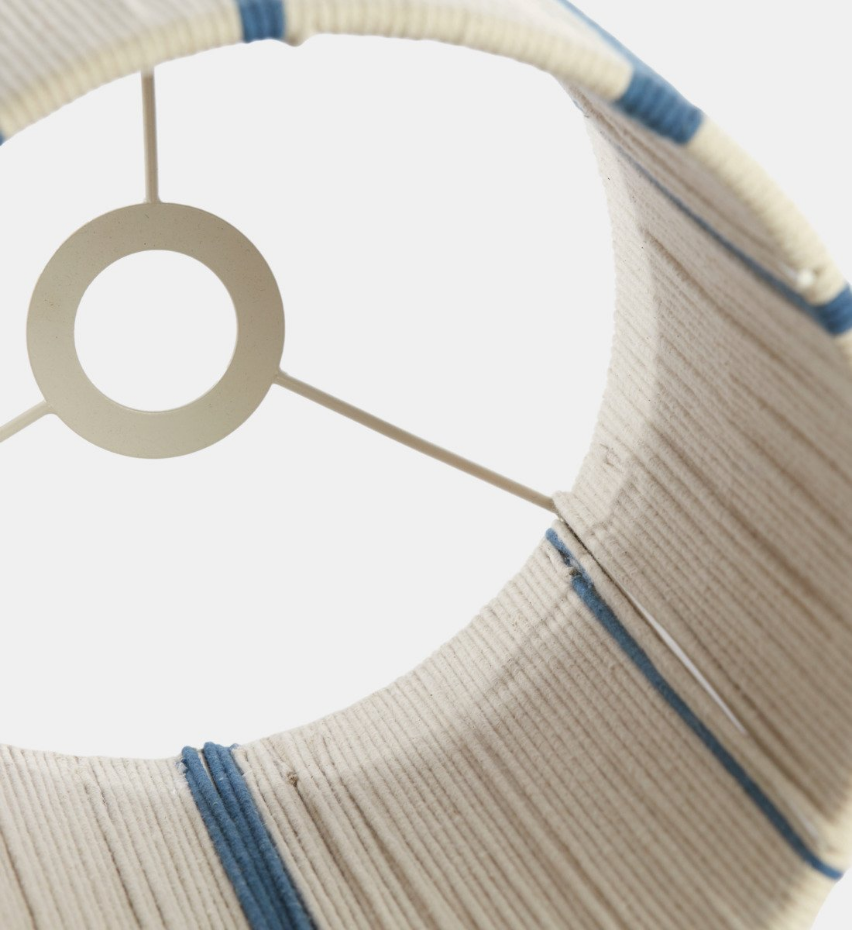 Abat-jour Tube - Medan - Ø25 Cm - Crème Et Bleu