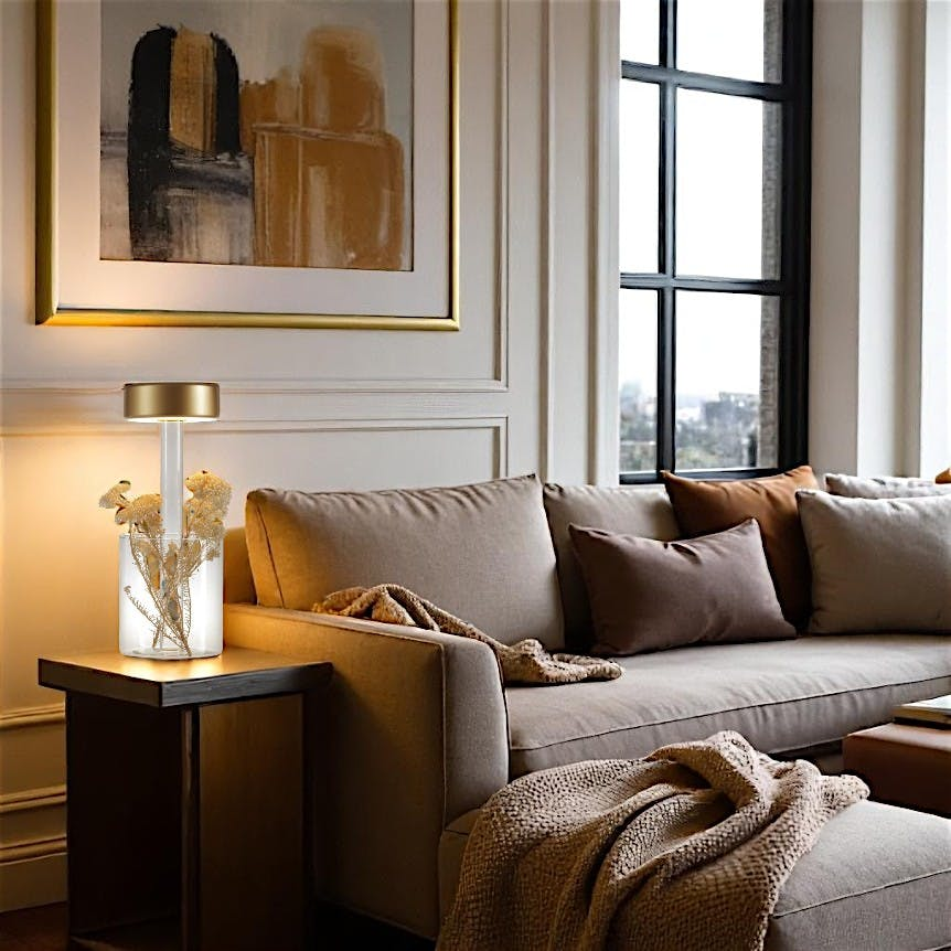 Lampe d'appoint sans fil avec vase ALMA