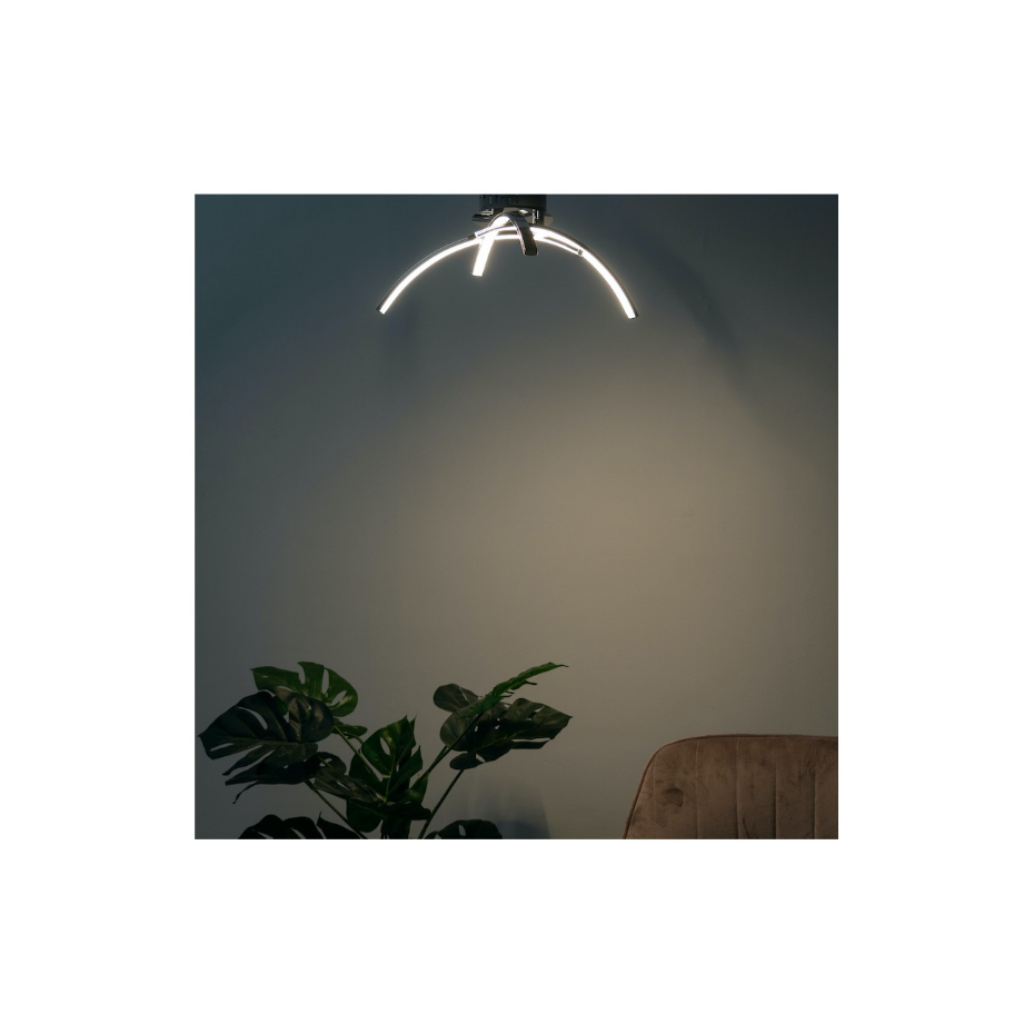Plafonnier LED 3 bras chromés - OVA