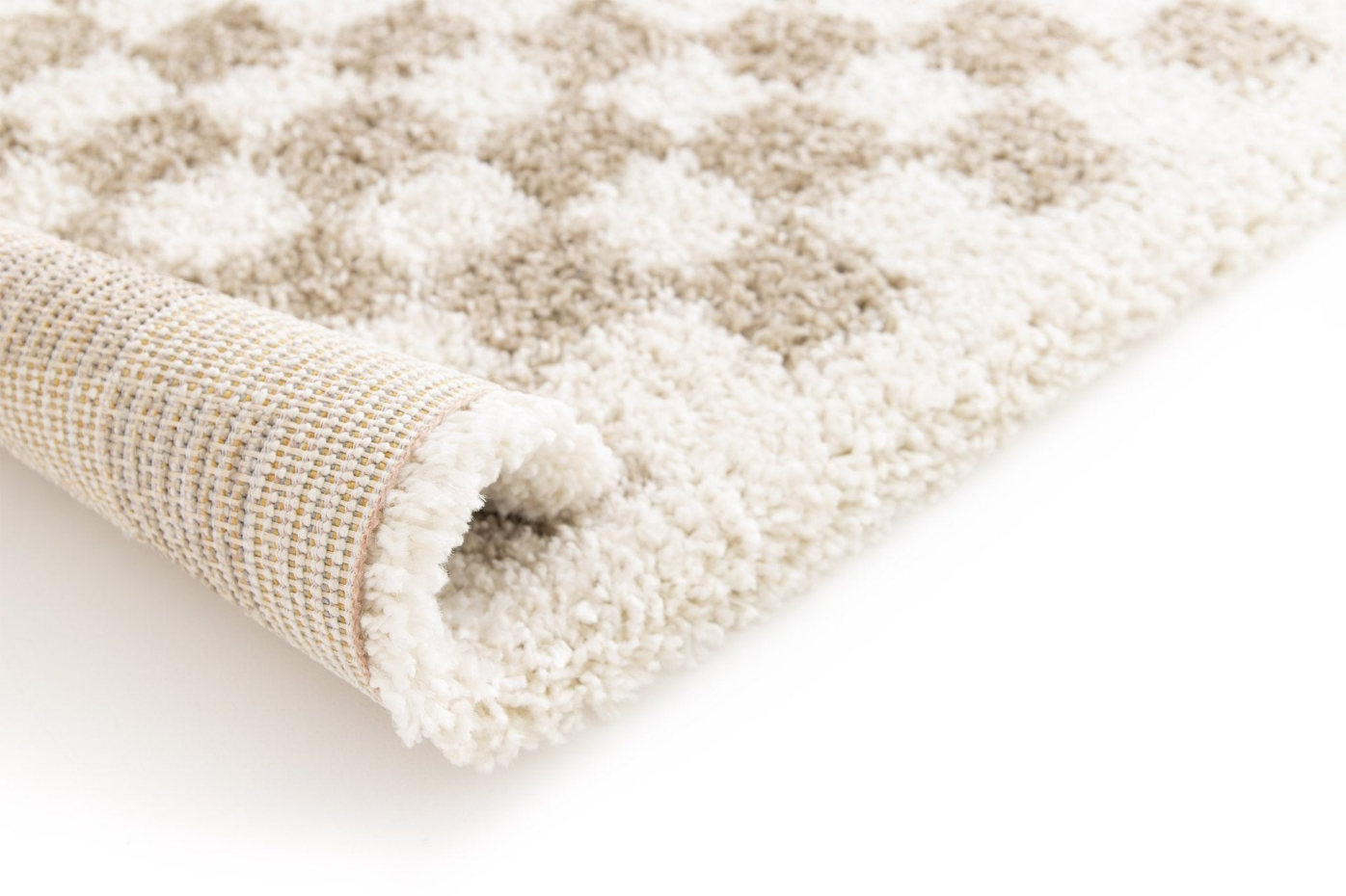 Tapis damier poils longs doux et volumineux CHECKERS