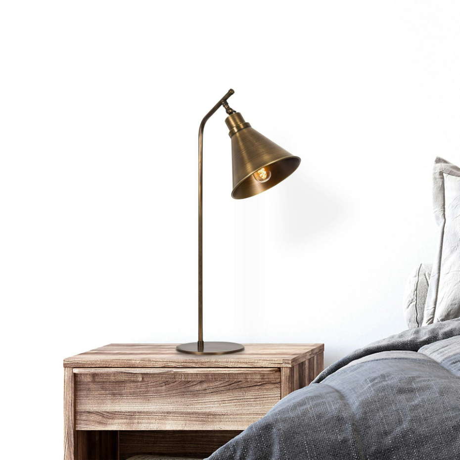 Lampe à poser vintage finition cuivrée, tête orientable SILE