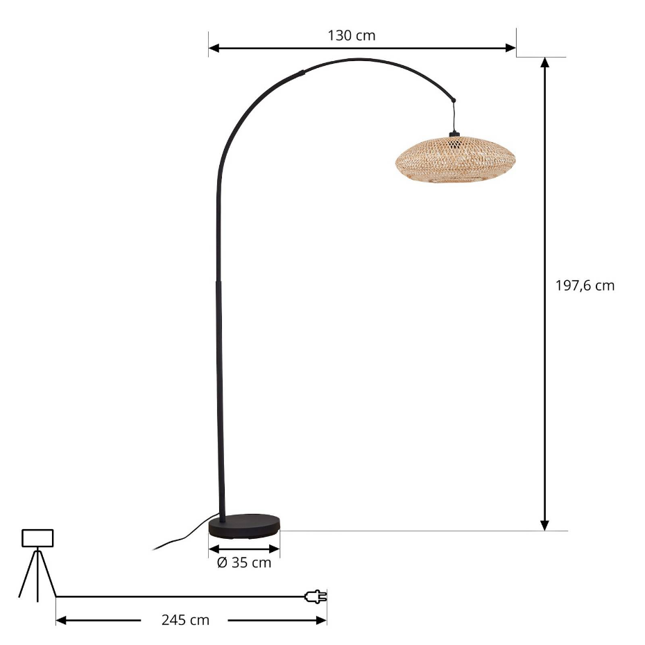 Lampadaire en métal moderne, Solvian