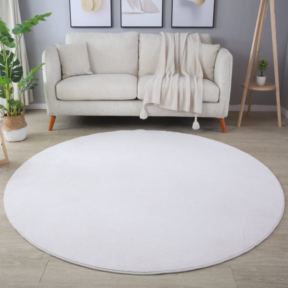Tapis de salon rond uni MOSCOU