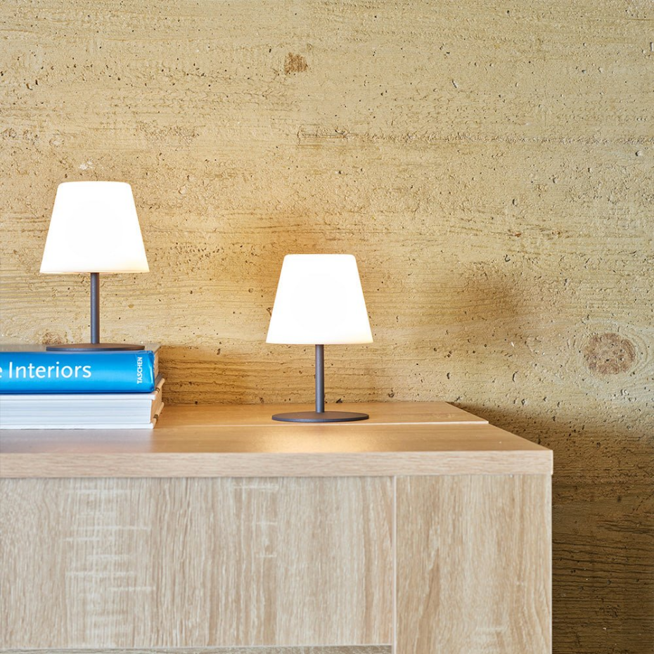 4 Lampes de table sans fil TWINS Sable H16cm