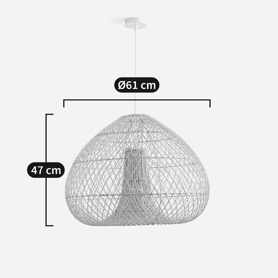 Suspension en rotin tressé, diamètre 61 cm, TITOU