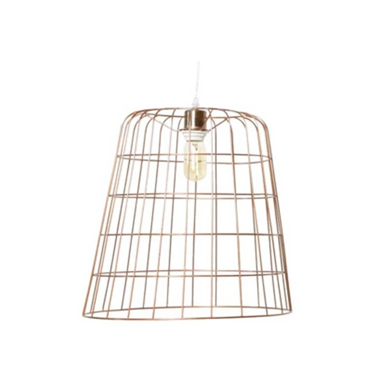 Grand Lustre Industriel Panier Cuivré Diamètre 40