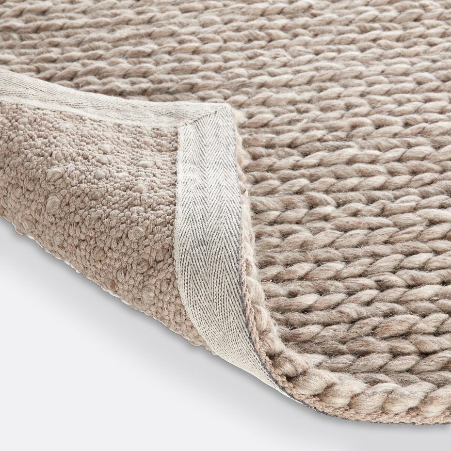 Tapis laine effet tricot forme carrée, Diano