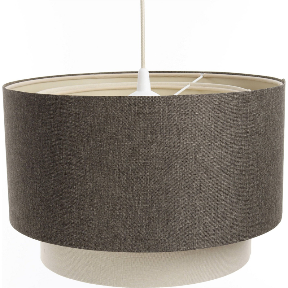 Suspension en tissu et rotin ronde Boho Elegant