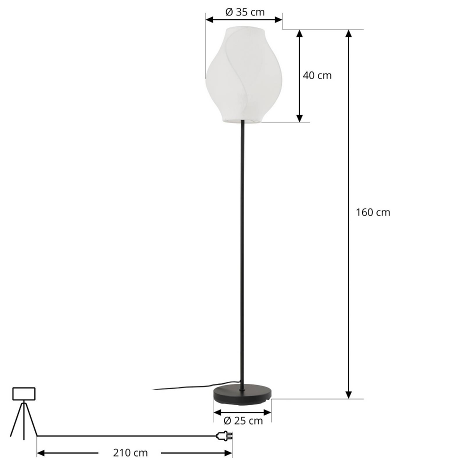 Lampadaire en textile scandinave, Tovina