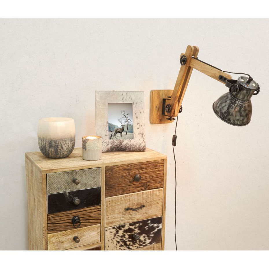 Applique en bois recyclé et métal Archi