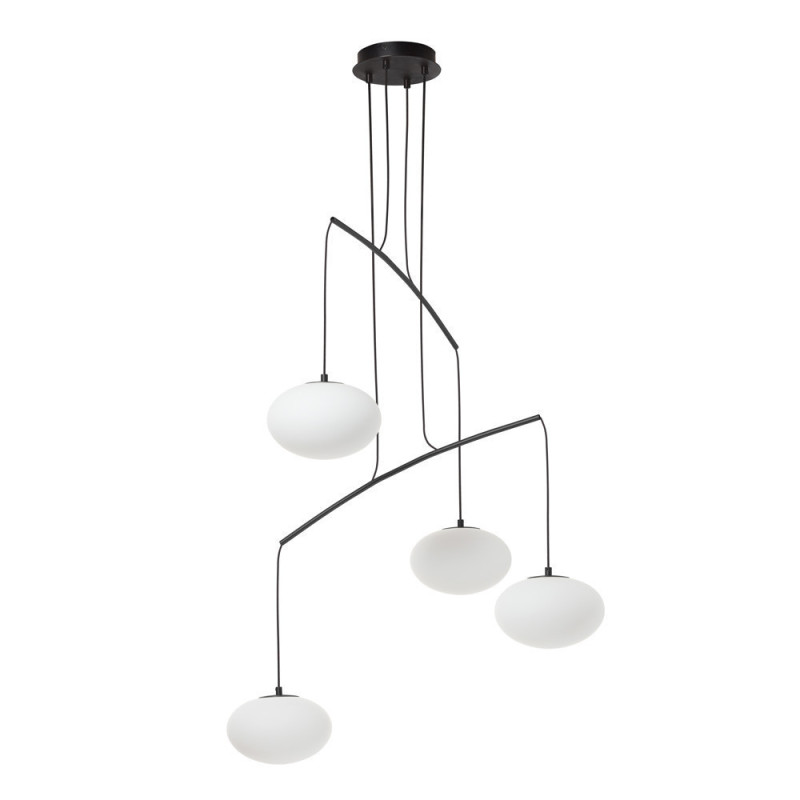 Grande lampe à suspension globe Press noir