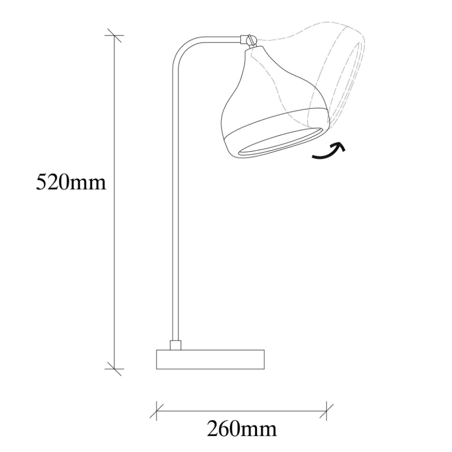 Lampe avec abat-jour orientable SILE