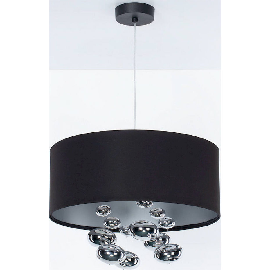 Suspension ronde en tissu avec boules Bubble Light
