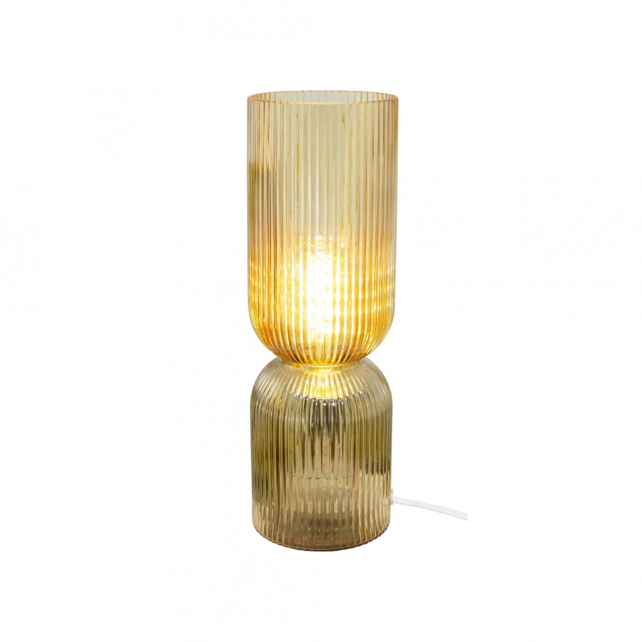 Lampe à poser en verre strié, CHARMY