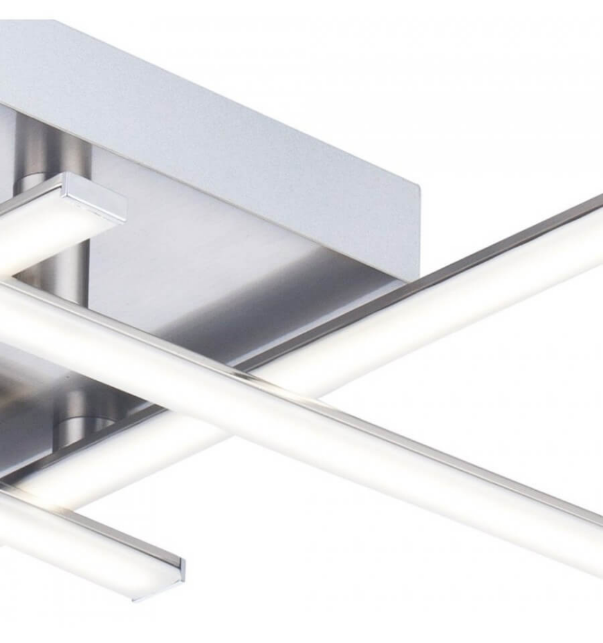 Plafonnier LED 4 bras nickel mat - YUNA
