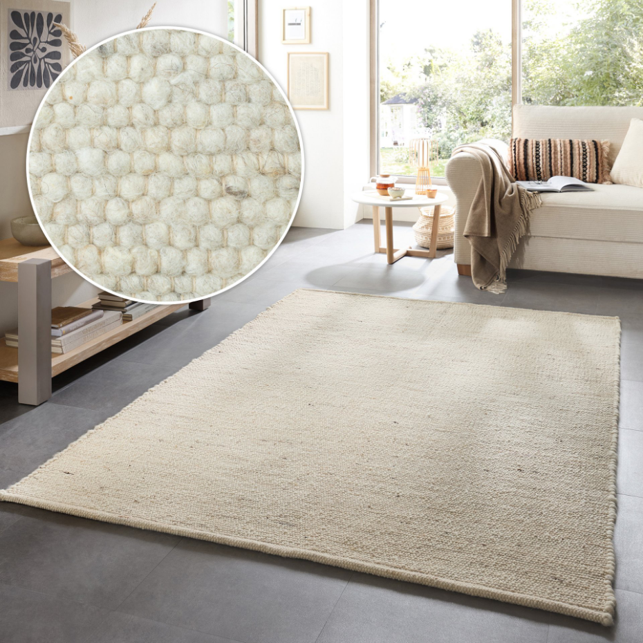 Tapis en laine chiné réversible tissé à la main - Alm Glueck