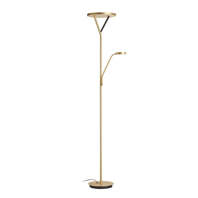 Lampadaire led avec liseuse laiton mat Plano