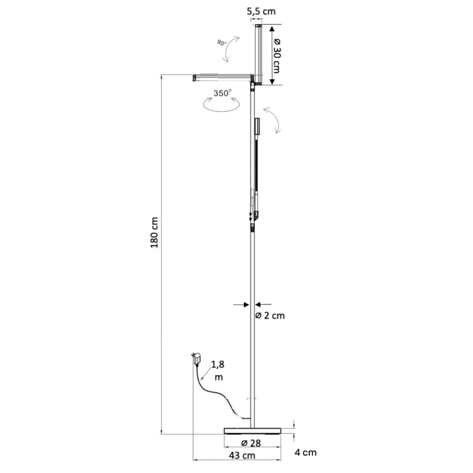Lampadaire dimmable éclairage LED - PANCHO