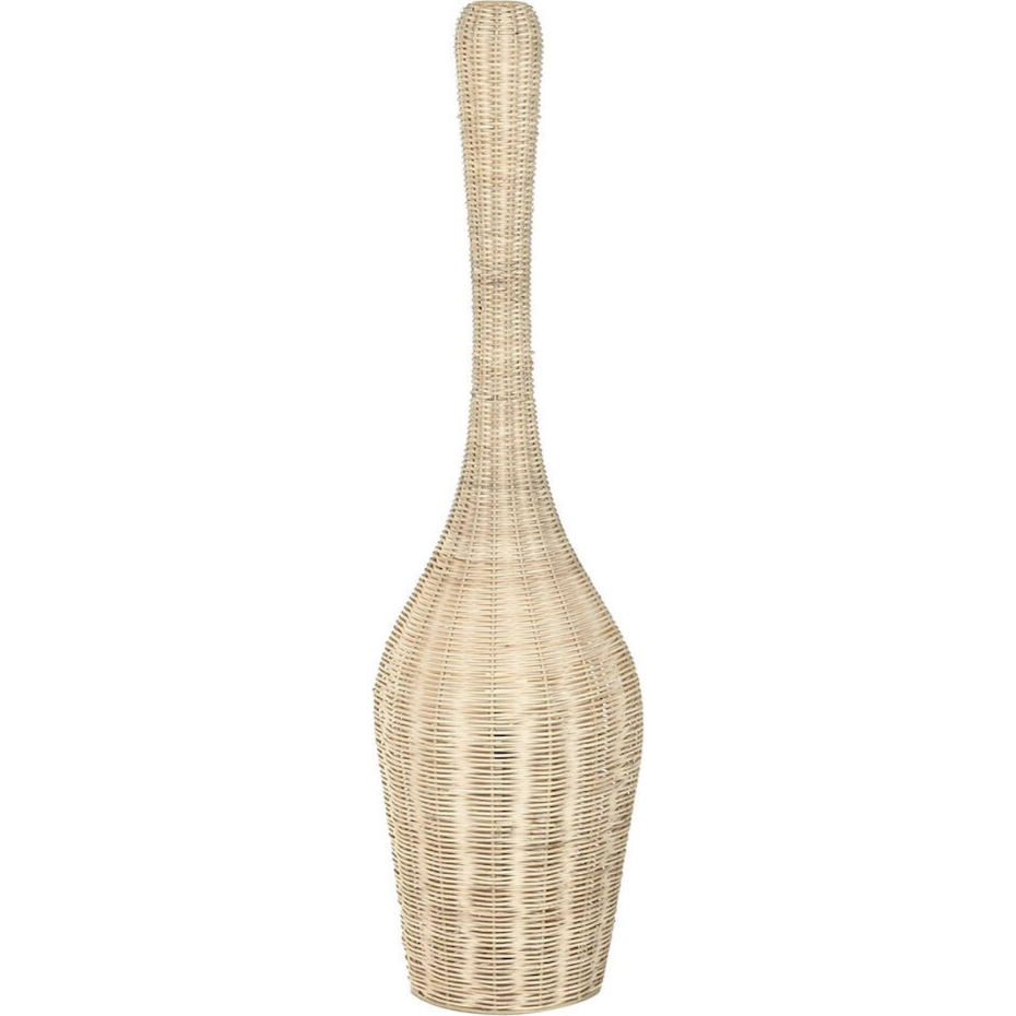 Lampadaire en rotin et fer style organique Tropical