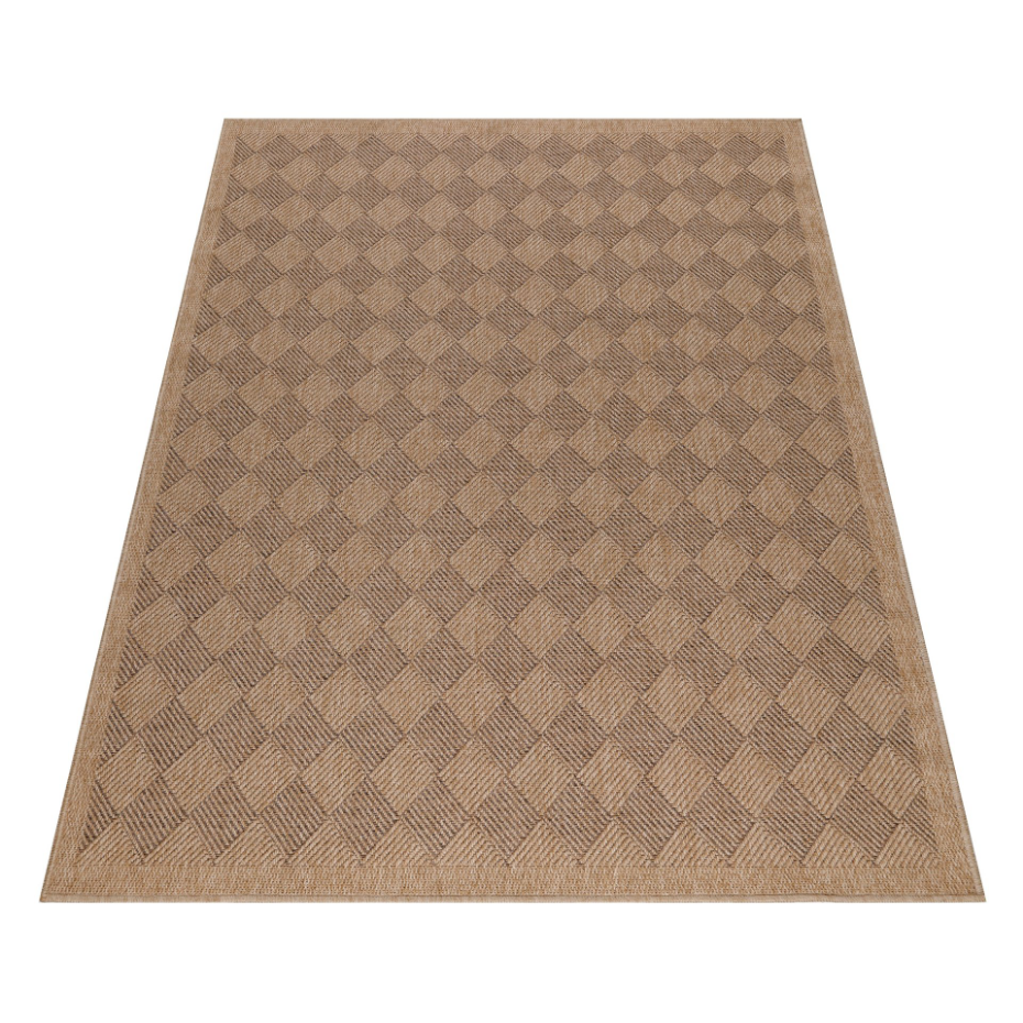 Tapis intérieur extérieur aspect jute chevron DHAKA