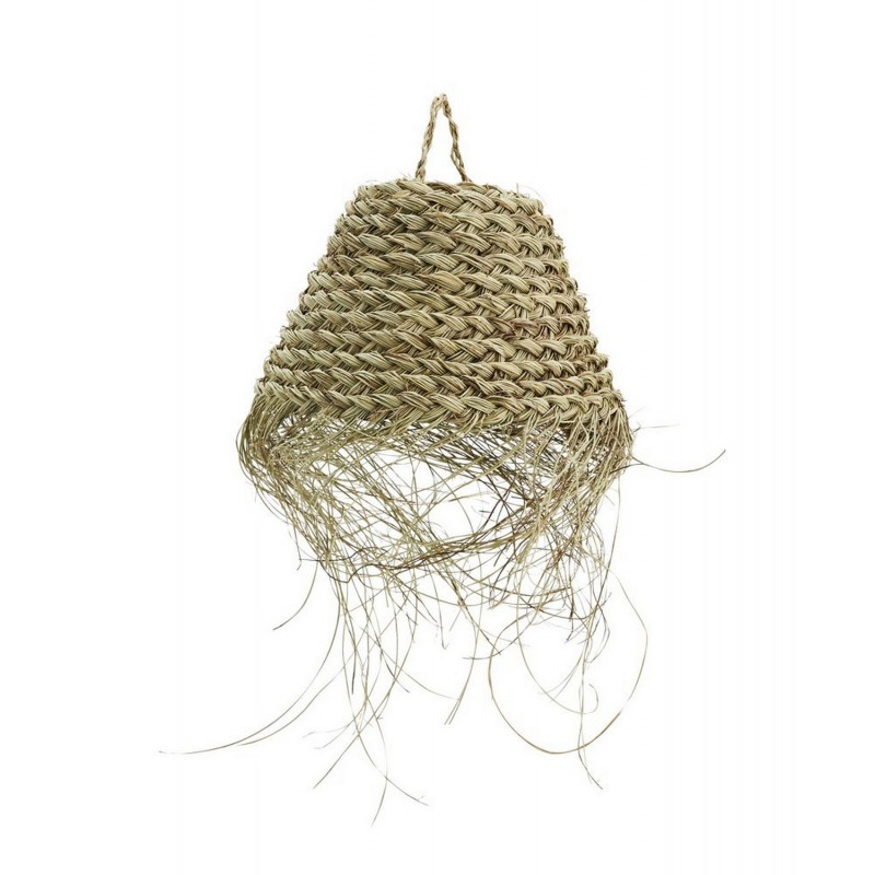 Abat-jour naturel en feuilles de palmier tressées