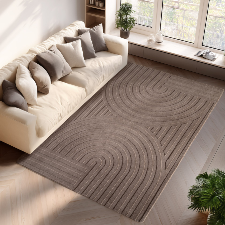 Tapis de salon à relief motif arc LENNY