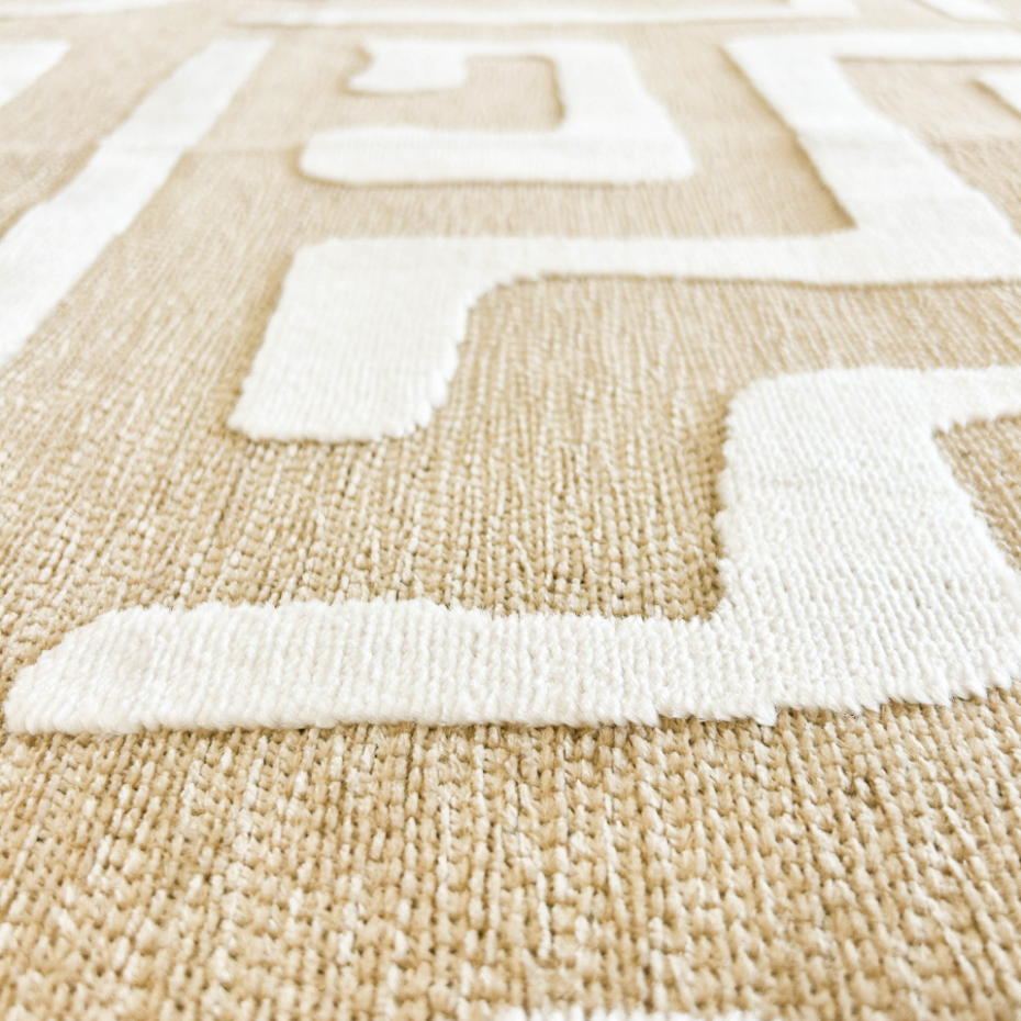 Tapis interieur à motif labyrinthe en relief GARDEN