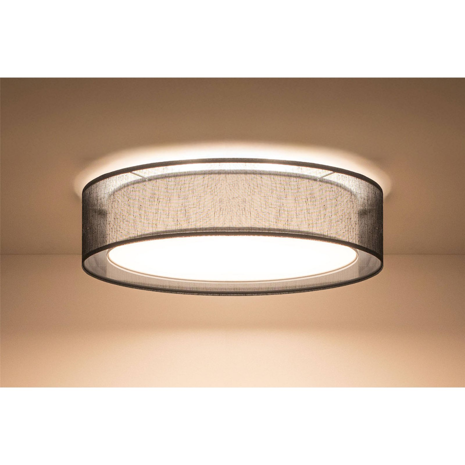 Plafonnier rond en tissu lumière douce Puro