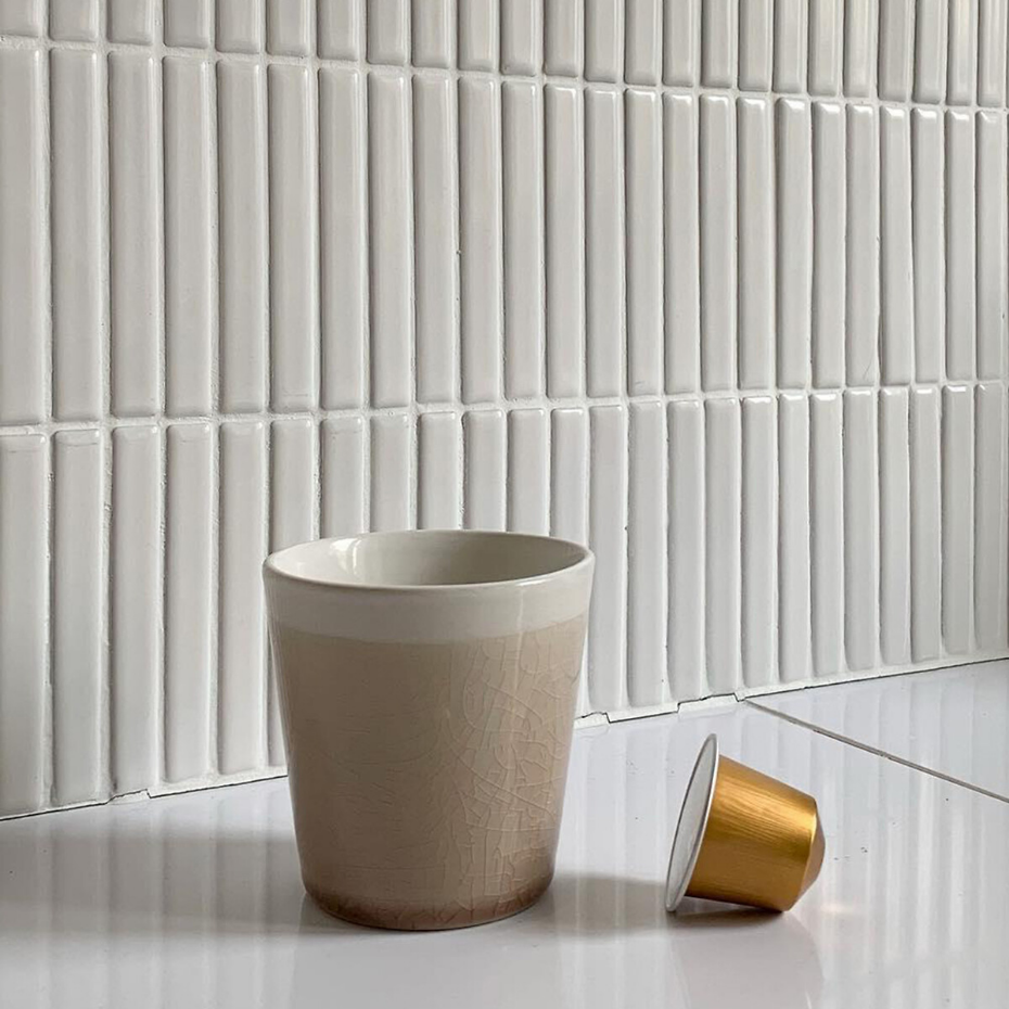 Lot 4 tasses à café craquelées, GOGAIN