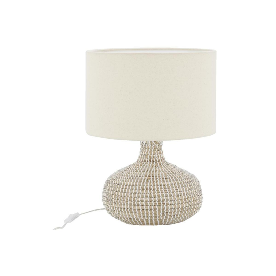 Lampe de chevet en jonc naturel Boule
