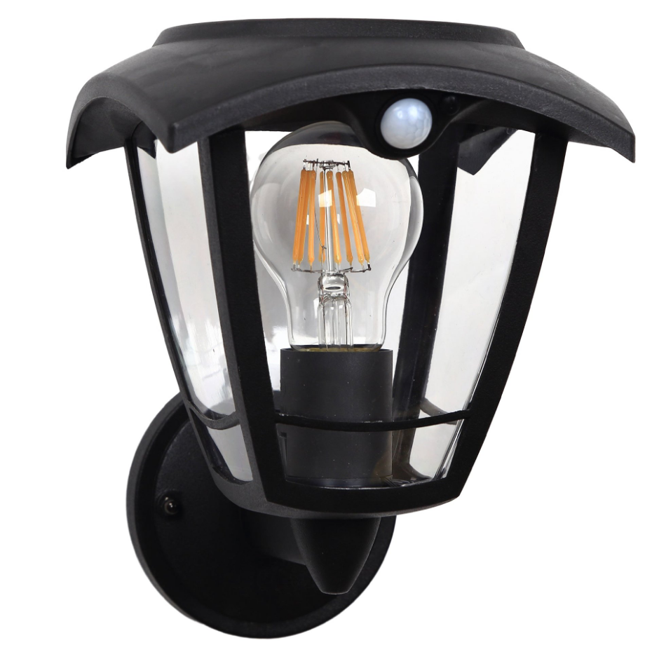 Applique murale solaire LUMAX noir H22cm