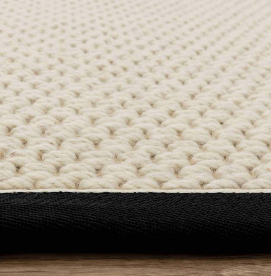 Tapis de salon moderne laine et jute ROKA