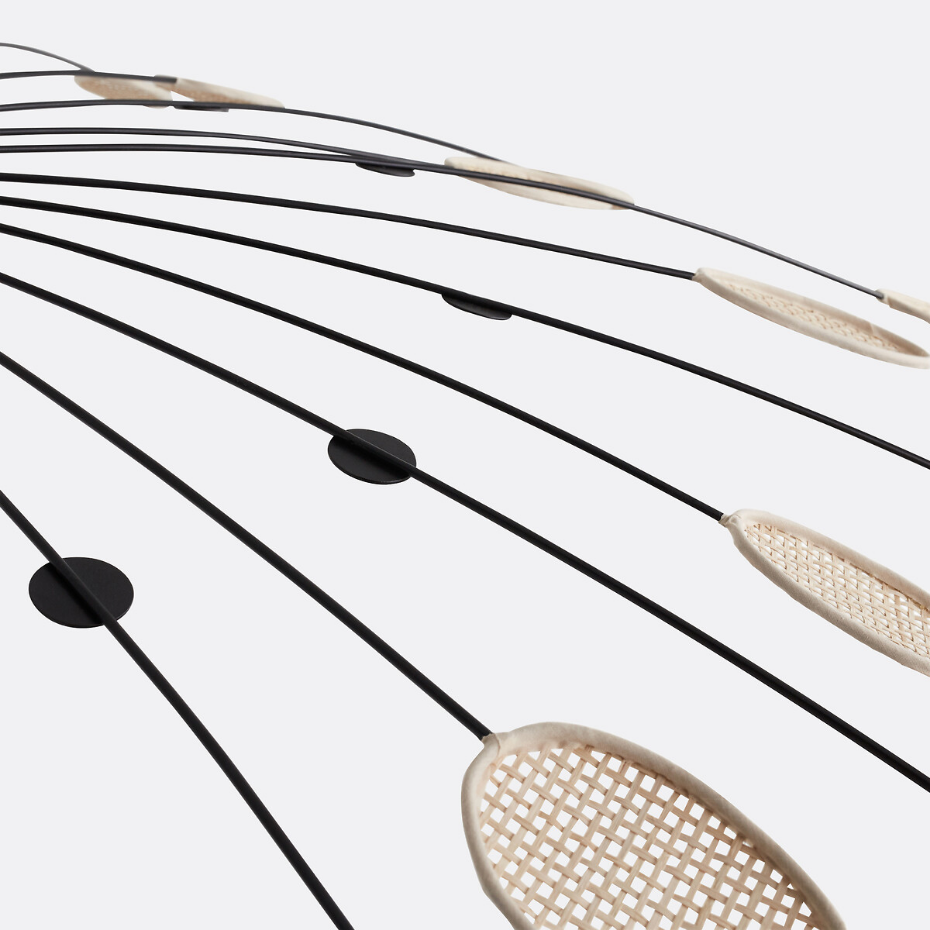 Suspension métal acier et cannage Ø138 cm, Léonie