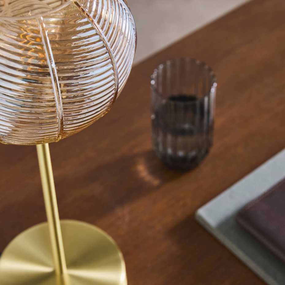 Lampe de table intérieur métal et verre Ø20cm BASILE