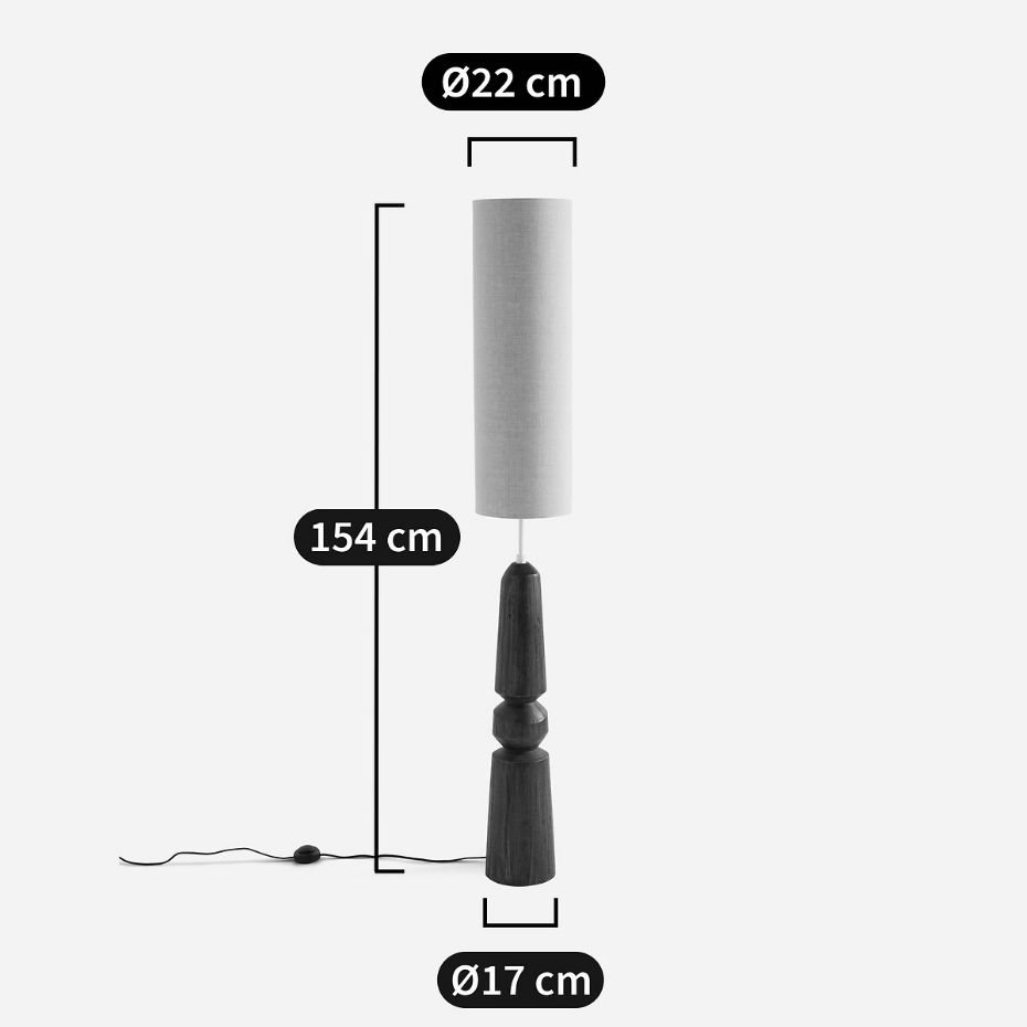 Lampadaire en manguier et lin, Totemy