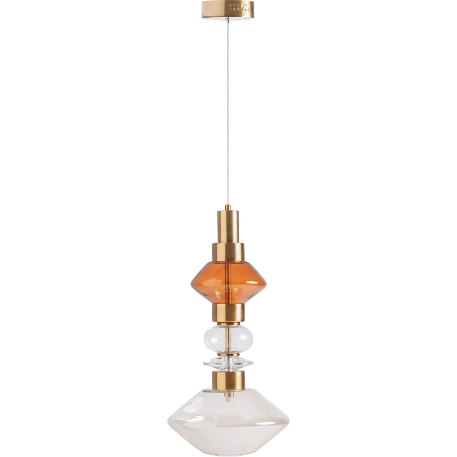 Lustre art déco en cristal fumé