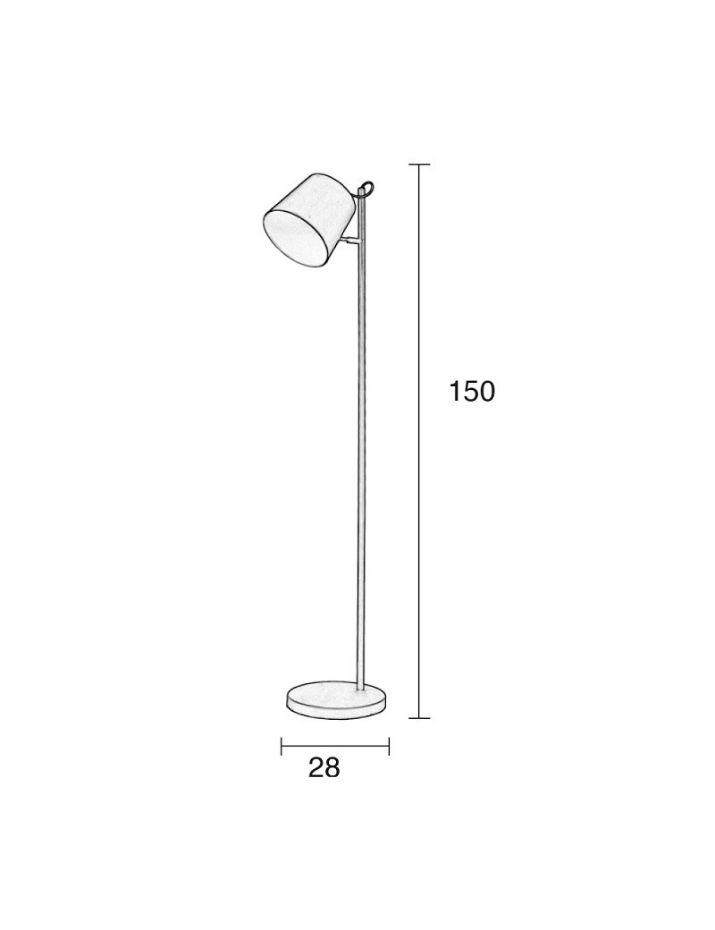 Lampadaire design en métal industriel, BUCKLE HEAD