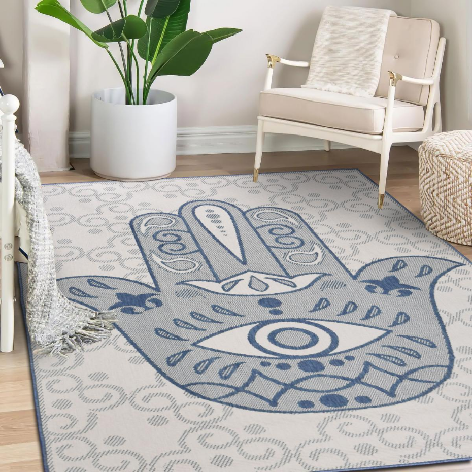 Tapis extérieur, kilim reversible LYN2 BK REVERSIBLE