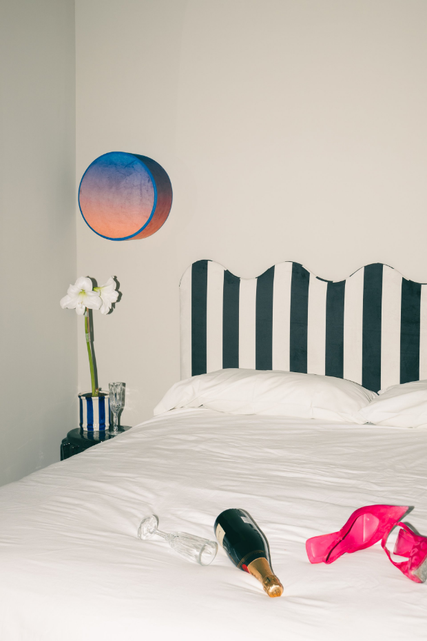 Abat-jour rond en velours pour applique murale MILLER