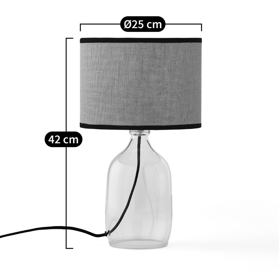 Lampe à poser verre et lin, Ania